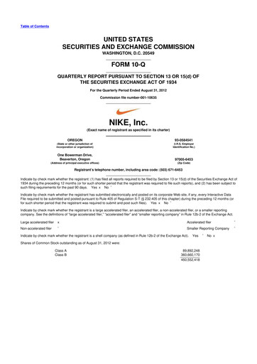 Vorschaubild Nike 10-Q Quartalsbericht 2013 