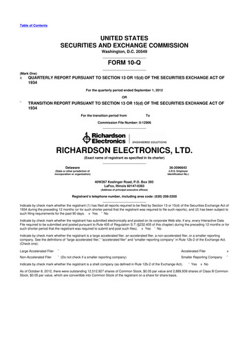 Thumbnail Richardson Electronics 10-Q Quarterly Report FY2013 