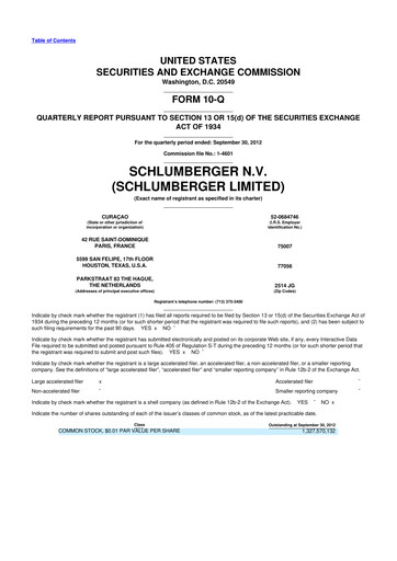 Thumbnail SLB (Schlumberger) 10-Q Quarterly Report FY2012 