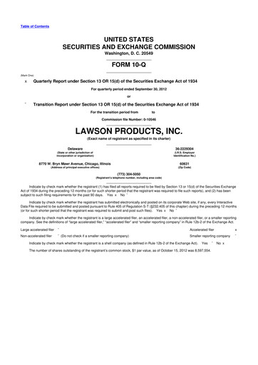 Vorschaubild Distribution Solutions Group 10-Q Quartalsbericht 2012 