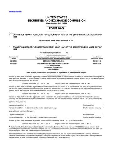 Vorschaubild Dominion Energy 10-Q Quartalsbericht  