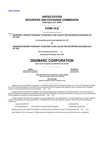 Thumbnail Digimarc
 10-Q Quarterly Report FY2012 