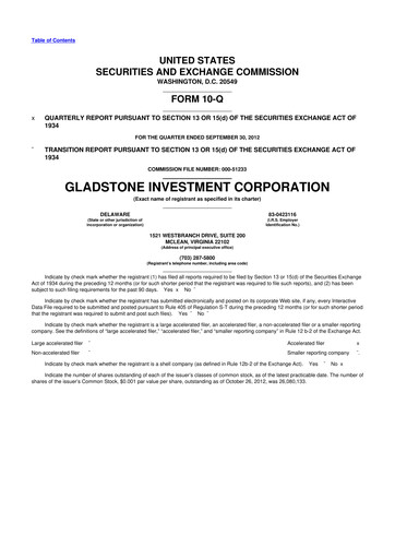 Thumbnail Gladstone Investment 10-Q Quarterly Report FY 