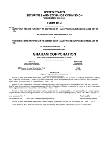 Thumbnail Graham Corporation
 10-Q Quarterly Report FY2013 