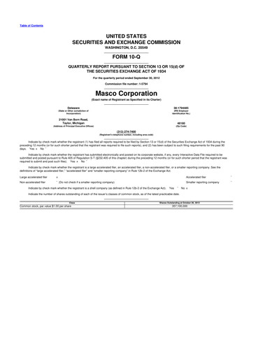 Thumbnail Masco 10-Q Quarterly Report FY2012 