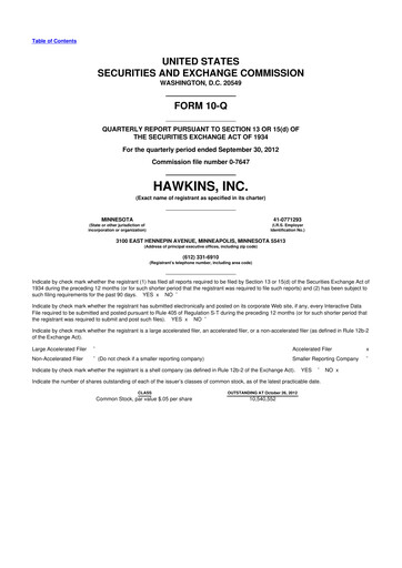 Thumbnail Hawkins 10-Q Quarterly Report FY2013 