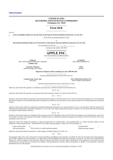 Thumbnail Apple 10-K Annual Report 2012