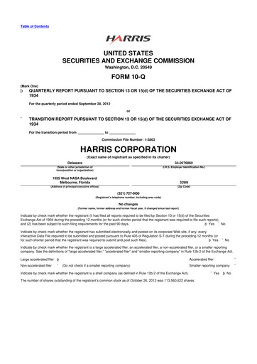 Thumbnail L3Harris Technologies 10-Q Quarterly Report FY2013 