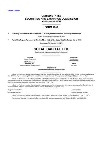 Thumbnail SLR Investment 10-Q Quarterly Report FY 
