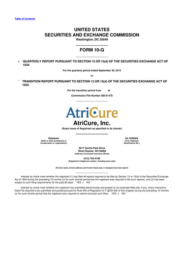 Miniature AtriCure 10-Q Rapport trimestriel 2012 