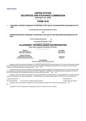 Thumbnail ATI Inc.
 10-Q Quarterly Report FY2012 
