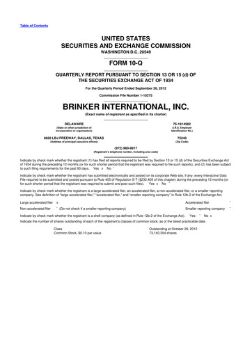 Thumbnail Brinker International
 10-Q Quarterly Report FY2013 