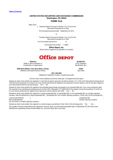 Thumbnail The ODP Corporation
 10-Q Quarterly Report FY2012 