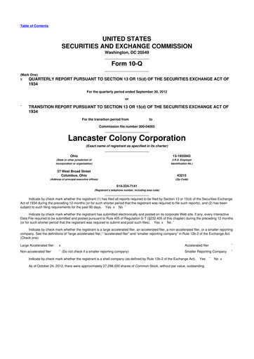 Thumbnail The Marzetti Company 10-Q Quarterly Report FY2013 