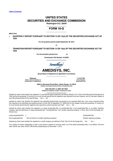 Thumbnail Amedisys 10-Q Quarterly Report FY 
