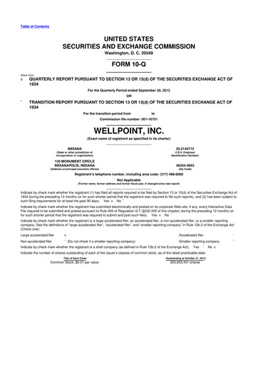 Vorschaubild Elevance Health 10-Q Quartalsbericht 2012 