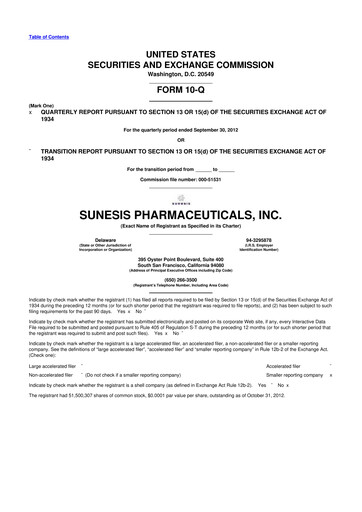 Vorschaubild Viracta Therapeutics 10-Q Quartalsbericht 2012 