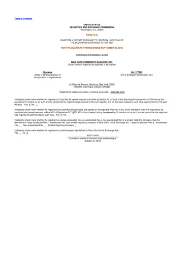 Thumbnail Flagstar Bank 10-Q Quarterly Report FY2012 