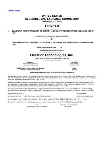 Thumbnail Corpay 10-Q Quarterly Report FY2012 
