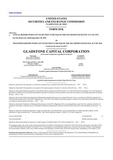 Thumbnail Gladstone Capital Corporation 10-K Annual Report 