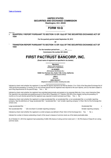 Thumbnail Banc of California 10-Q Quarterly Report FY2012 