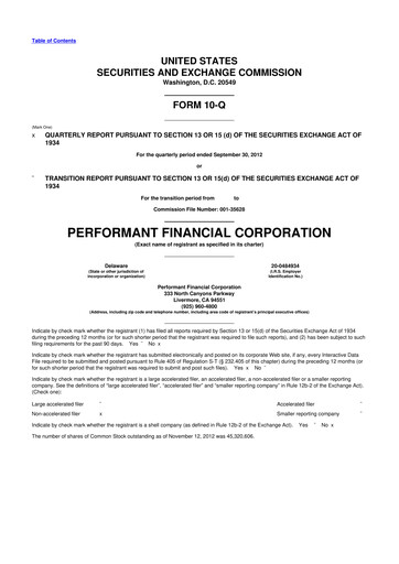 Miniature Performant Healthcare 10-Q Rapport trimestriel 2012 