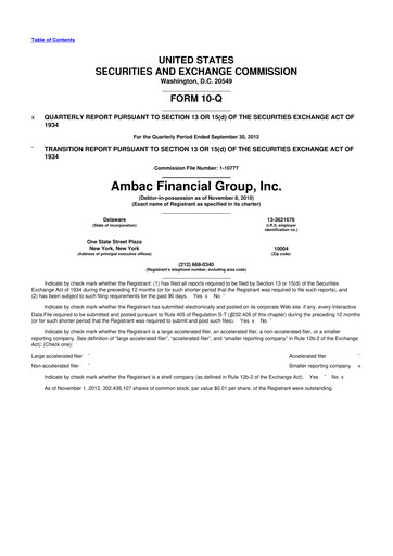 Vorschaubild Octave Specialty Group 10-Q Quartalsbericht 2012 