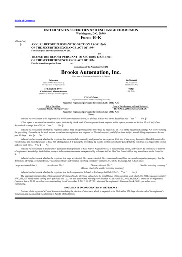 Thumbnail Azenta 10-K Annual Report 2012