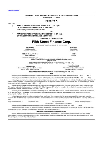 Miniature Oaktree Specialty Lending Corporation 10-K Rapport annuel 