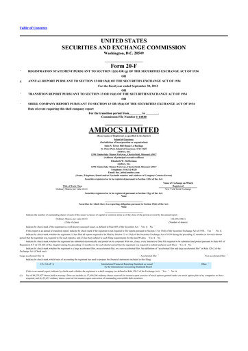 Thumbnail Amdocs 20-F Annual Report 2012