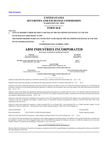 Thumbnail ABM Industries
 10-K Annual Report 2012