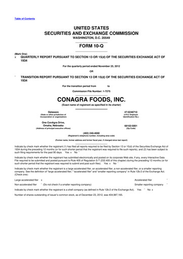 Thumbnail Conagra Brands
 10-Q Quarterly Report FY2013 