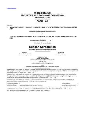 Thumbnail Neogen 10-Q Quarterly Report FY2013 