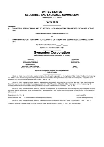 Thumbnail Gen Digital 10-Q Quarterly Report FY2013 