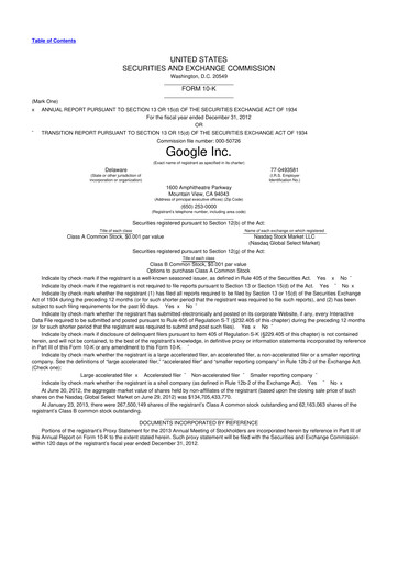 Thumbnail Alphabet (Google) 10-K Annual Report 2012