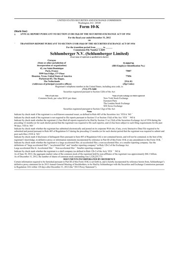 Thumbnail SLB (Schlumberger) 10-K Annual Report 2012