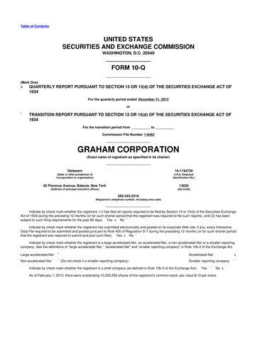 Thumbnail Graham Corporation
 10-Q Quarterly Report FY2013 