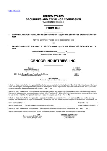Thumbnail Gencor Industries
 10-Q Quarterly Report FY2013 