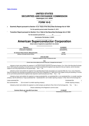 Thumbnail American Superconductor Corporation 10-Q Quarterly Report FY2013 