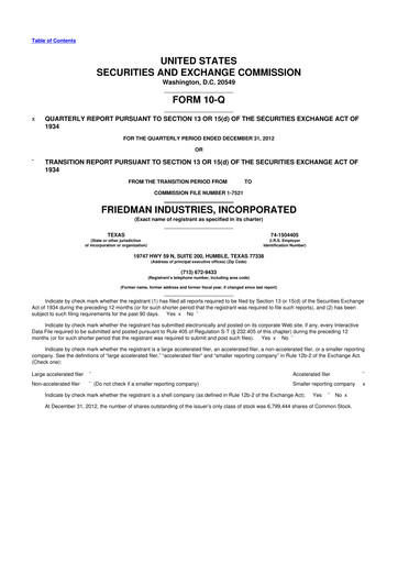 Vorschaubild Friedman Industries 10-Q Quartalsbericht 2013 