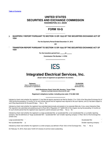 Thumbnail IES Holdings 10-Q Quarterly Report FY2013 