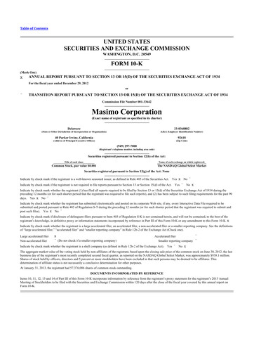 Thumbnail Masimo 10-K Annual Report 2012