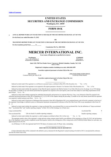 Thumbnail Mercer International 10-K Annual Report 2012