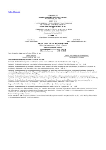 Thumbnail Howmet Aerospace
 10-K Annual Report 2012