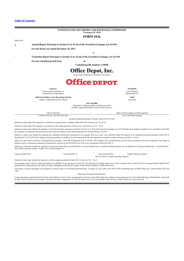 Thumbnail The ODP Corporation
 10-K Annual Report 2012