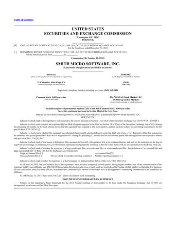 Thumbnail Smith Micro Software
 10-K Annual Report 2012