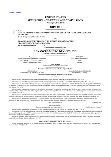 Thumbnail AMD 10-K Annual Report 2012