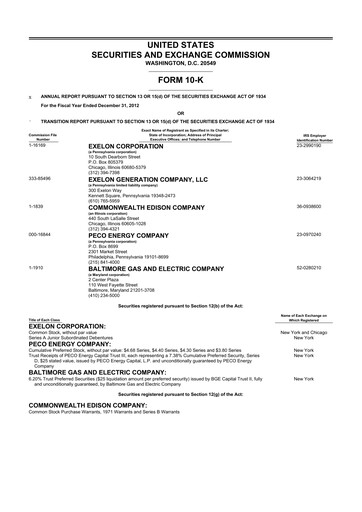 Thumbnail Exelon Corporation 10-K Annual Report 2011