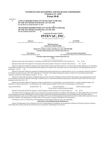 Thumbnail Intevac
 10-K Annual Report 2012