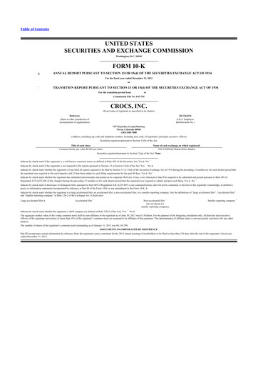 Thumbnail Crocs 10-K Annual Report 2012